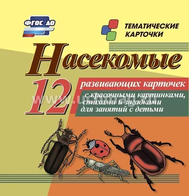 Насекомые: 12 развивающих карточек с красочными картинками, стихами и  загадками для занятий с детьми – купить по цене: 67,50 руб. в  интернет-магазине УчМаг