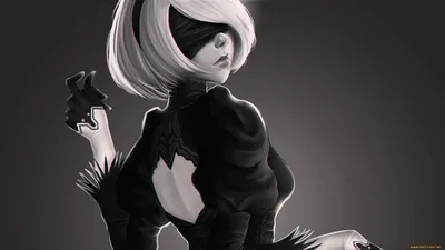 Обои на рабочий стол YoRHa №2 тип B из игры NieR: Automata, обои для рабочего  стола, скачать обои, обои бесплатно