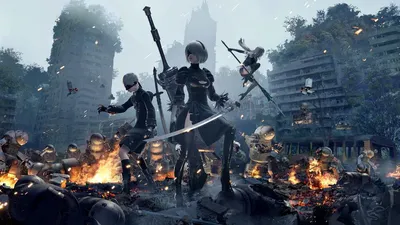 Обои Видео Игры Nier: Automata, обои для рабочего стола, фотографии видео  игры, nier, automata, 2b, девушка, киборг, меч, поле Обои для рабочего стола,  скачать обои картинки заставки на рабочий стол.