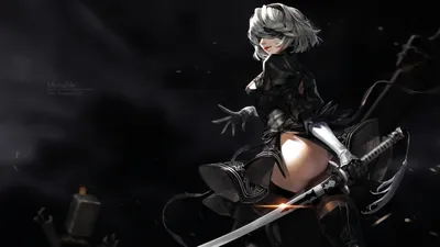 Картинки nier automata, anime, nier: automata, 2b - обои 1920x1080,  картинка №408300