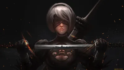 Обои nier: automata. 2b на рабочий стол