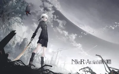 Скачать обои Art Nier Automata, Nier, Automata, Арт, Девушка в разрешении  1920x1080 на рабочий стол