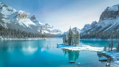 Обои Природа Реки/Озера, обои для рабочего стола, фотографии природа,  пейзажи, горы, река, лес, зима, снег Обои для рабочего стола, скачать обои  картинки заставки на рабочий стол.