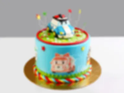 irinashmatok_tort_gomel - Ещё один тортик 🎂 Робокар Поли 🚔 в моём  исполнении на радость маленькому имениннику🥳 Кремовый торт,в начинке 🍰  ванильный бисквит,сливочно 🍧 йогуртовый крем,бананы 🍌🍌🍌 и клубника  🍓🍓🍓#торт#кремовыетортыназаказгомель ...