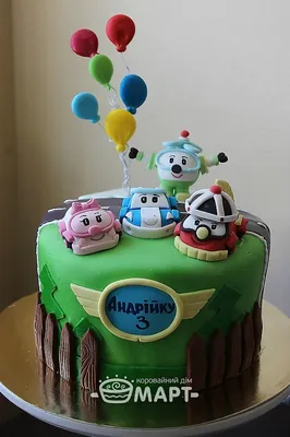 Торт Робокар Поли / Cake Robocar Poli / Детский Торт Машинка от А до Я /  Подробный Пошаговый Рецепт - YouTube