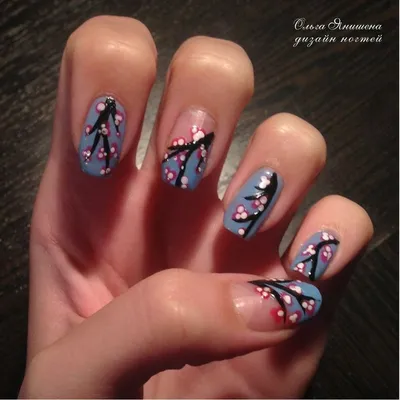Regrann from @rafikova_nails72 - МК \"Сакура и птицы\". Ручная роспись  гель-лаками . . . #маникюр #гельлак #мастеркласс #дизайнног… | Уроки  нейл-арта, Ногти, Гель-лак