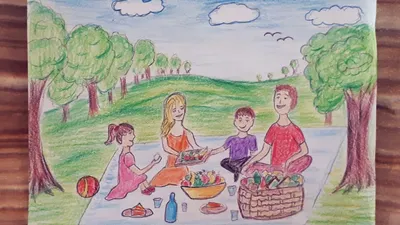 Рисунок Моя семья на природе №384325 - «Люблю тебя, мой край родной!»  (18.03.2023 - 04:27)