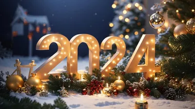 Красивые открытки \"С Новым 2024-м годом!\" (378 шт.)
