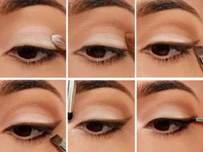 Рисуем стрелки на глазах - фото стрелок поэтапно. | Tutoriales de  maquillaje, Maquillaje rockabilly, Maquillaje de belleza