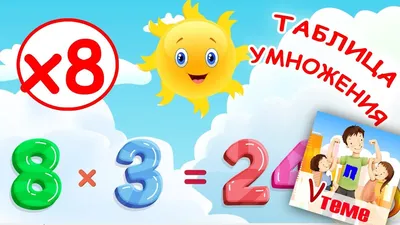 Таблица умножения на 8 — обучающие разрезные карточки — Kid-mama