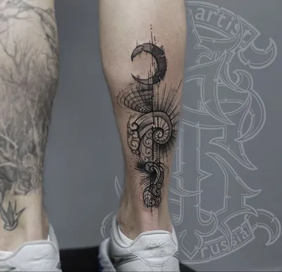 Мужские тату на голени | ANATOMY TATTOO STUDIO | Дзен