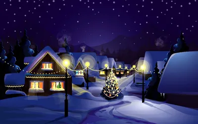 Зима - Snow village HD LIve Video Wallpaper - обои живые