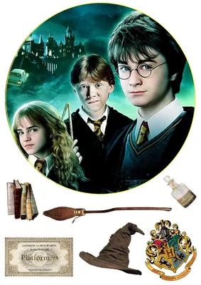 Вафельная картинка Гарри Поттер Круглая
