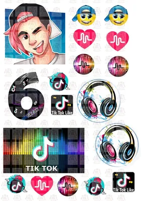 Вафельні Картинки на Торт Tik Tok (200465) — Купити на BIGL.UA ᐉ Зручна  Доставка (1367091077)