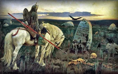 Купить резное панно Витязь на распутье из дерева