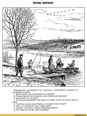 ВОСЕМЬ ВОПРОСОВ Внимательно рассмотрите эту картинку и попытайтесь ответить  на следующие вопросы: / загадка / смешные картинки и другие приколы:  комиксы, гиф анимация, видео, лучший интеллектуальный юмор.