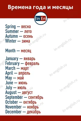 Времена года на английском