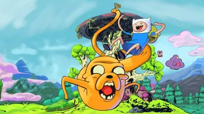 Обои adventure time, джейк, время приключений, фин на рабочий стол