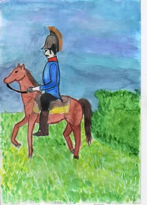 Картина Всадник на белом коне. Размеры: 52x42, Год: 2015, Цена: 39000  рублей Художник Гринько Надежда Владимировна