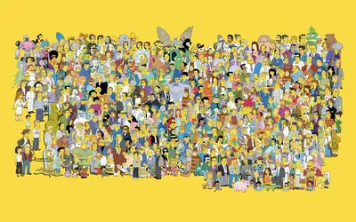 Обои на рабочий стол Мультфильм Симпсоны - все персонажи, обои для рабочего  стола, скачать обои, обои бесплатно