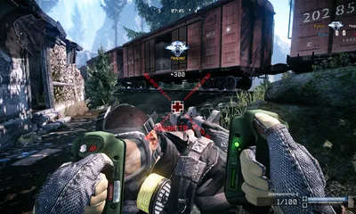 Экипированный солдат warface на фоне снежного леса - обои на рабочий стол