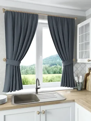 Штора для кухни Красивый дом 46 Сакура 170х280см, белый, серый, Полиэстер  купить по низкой цене с доставкой в интернет-магазине OZON (547131877)