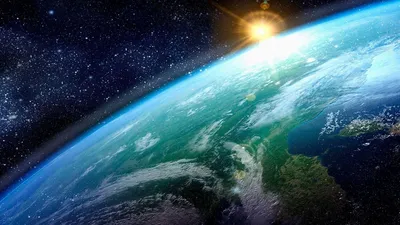 Скачать обои Вид Земли из космоса на рабочий стол из раздела картинок Космос