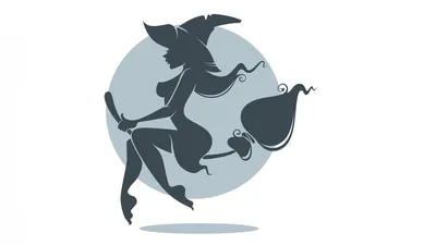 ведьма в плаще держит метлу на рассвете, картинка ведьма на метле фон  картинки и Фото для бесплатной загрузки